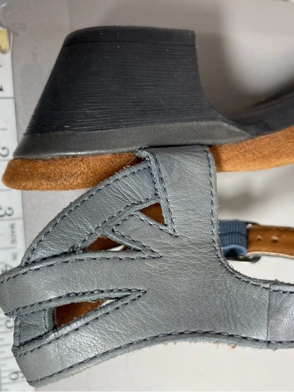 Cobb Hill New Balance Sandals Gray Leather Slingback Heels Dress Shoes Size 11